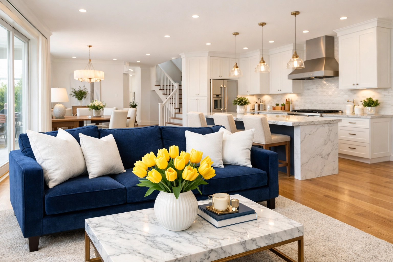 Bright and clean luxury home interior representing professional house cleaning services.