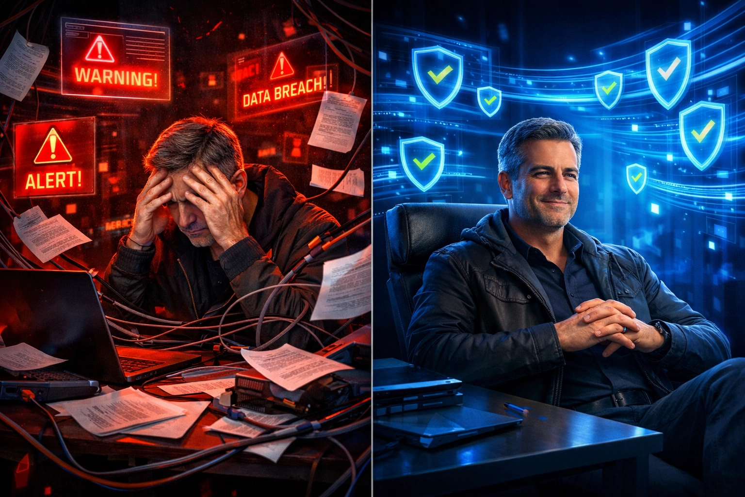 CMMC compliance traditional chaos vs CPE Level 2 turnkey solution for defense contractors