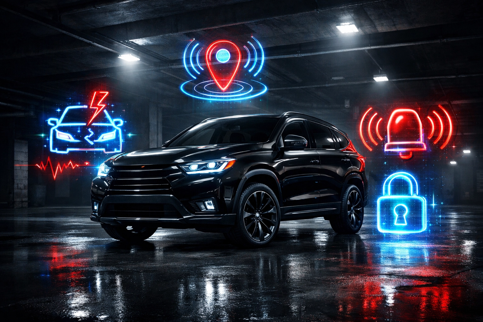 SUV with advanced car security system sensors and GPS tracking in Pittsburgh