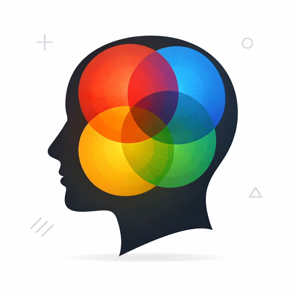 Color psychology illustration showing how different colors trigger emotional responses