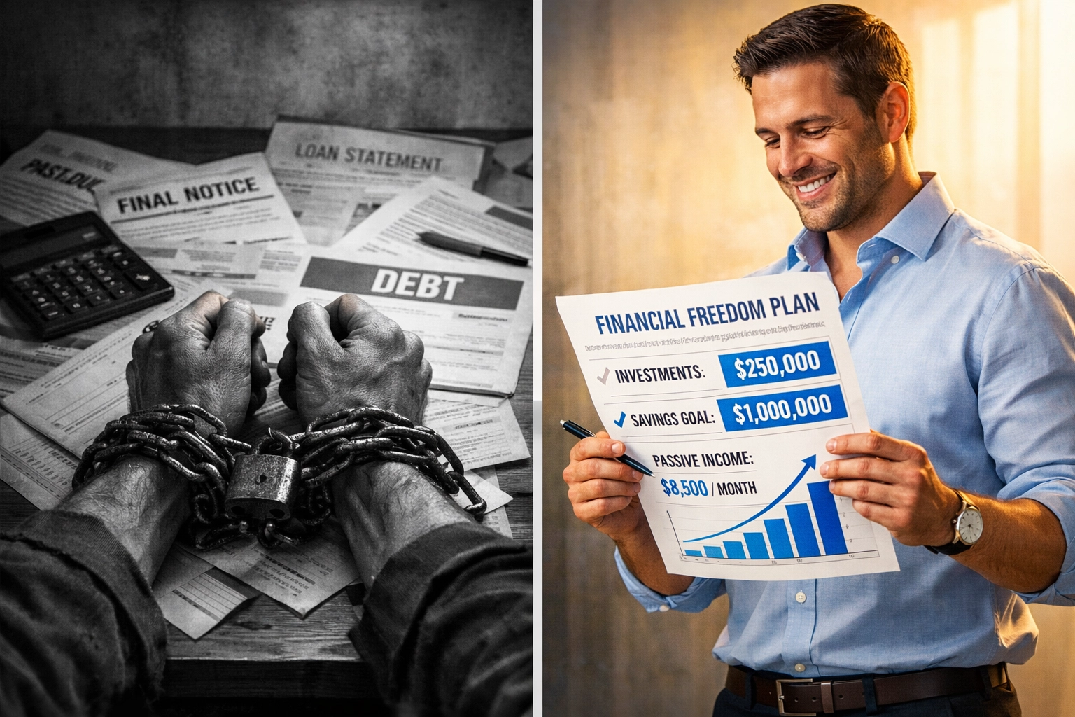 Transformation from debt bondage to financial freedom through strategic debt elimination plan
