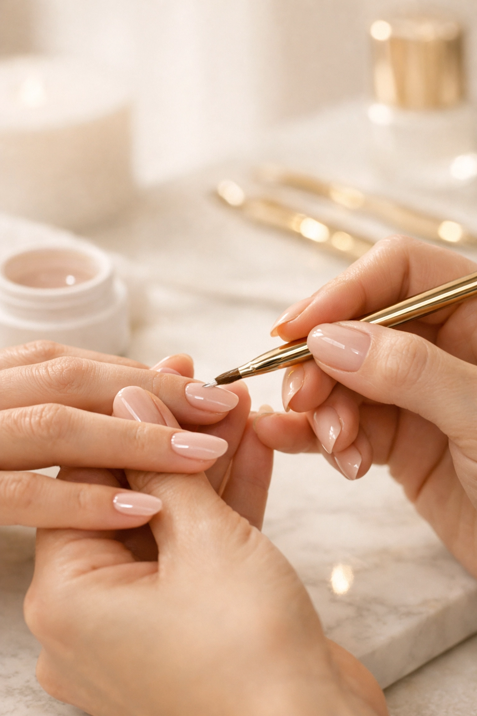 Japanese gel manicure application at private Norwood studio with personalized attention