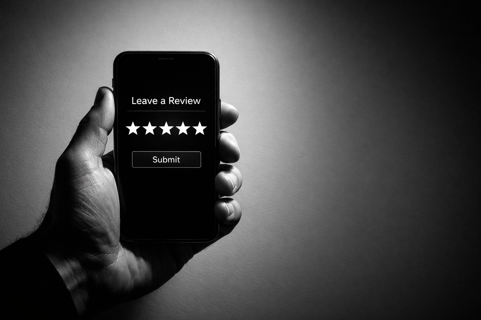 Five-star Google review displayed on smartphone for reputation management