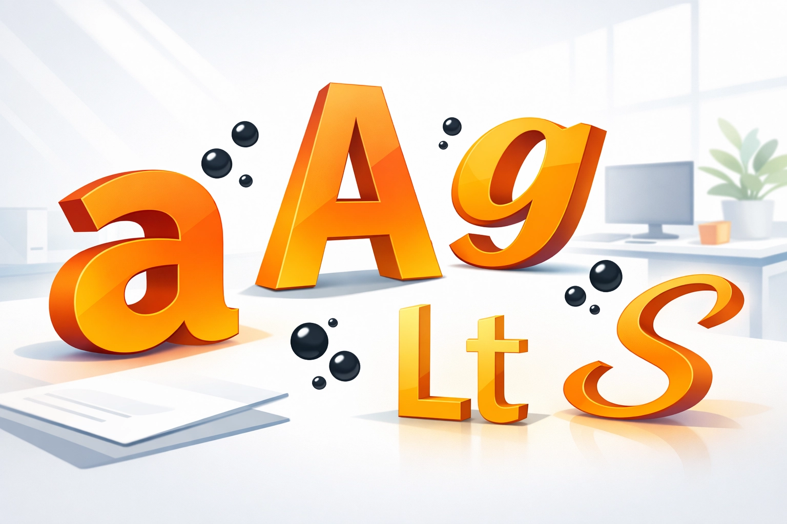 Typography specimens demonstrating ink consumption in sustainable print production