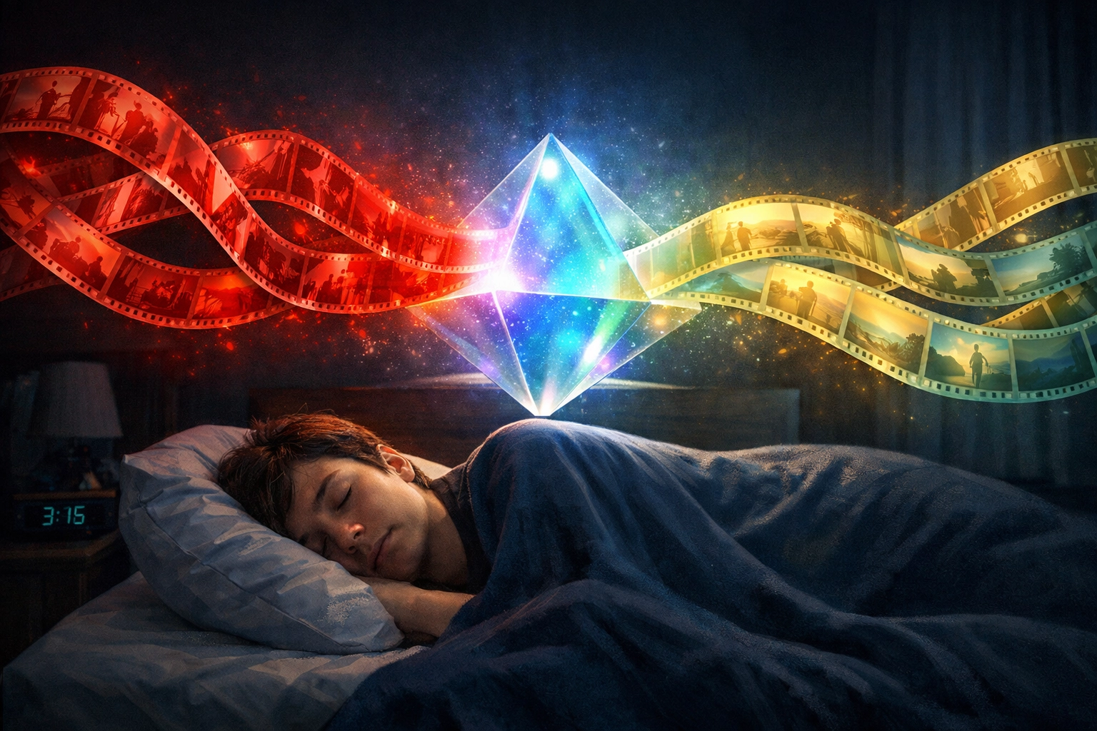 REM sleep stage acting as overnight therapy by filtering and healing emotional memories and stress.