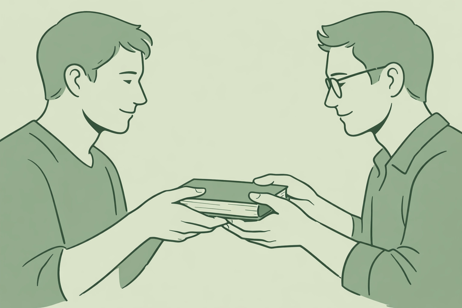 Authors exchanging LGBTQ+ book representing ReadWithPride community and support