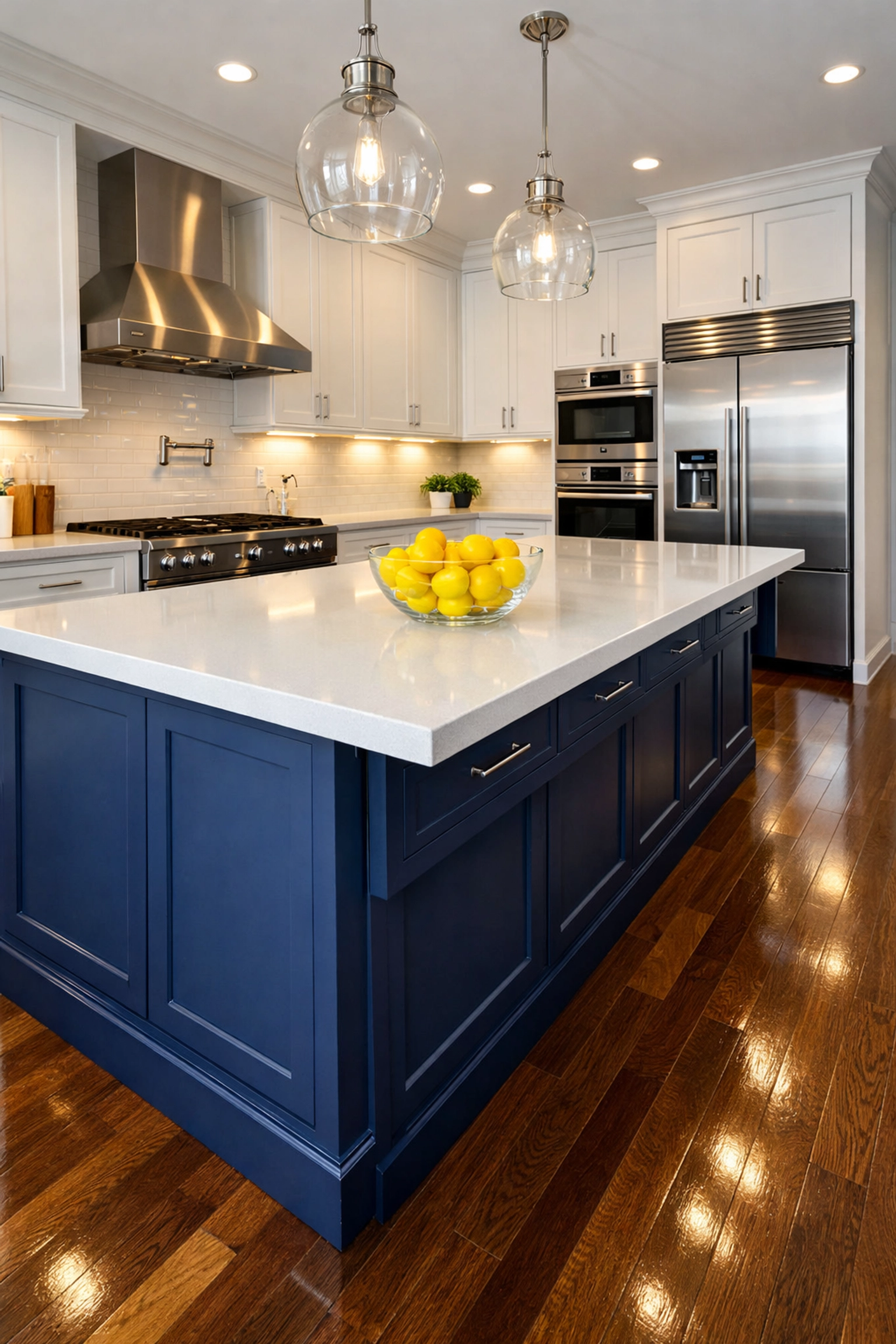 Spotless gourmet kitchen in a Bolton home showing professional house cleaning and sanitization.