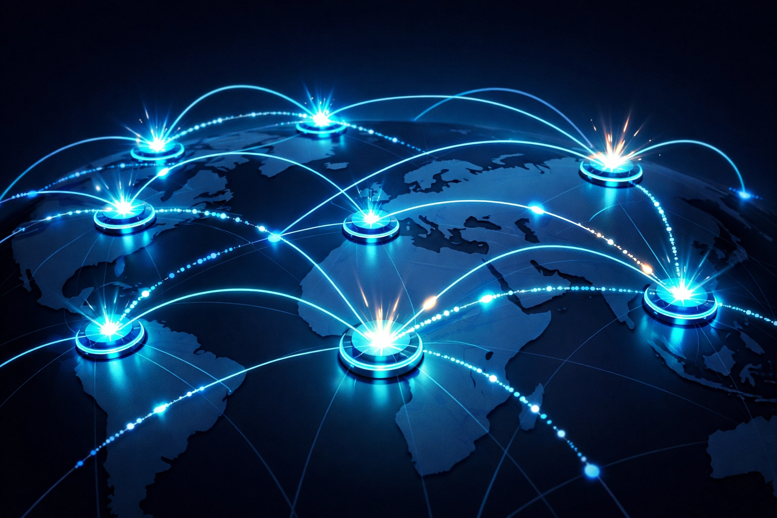 Global blockchain payment network showing instant cross-border settlements