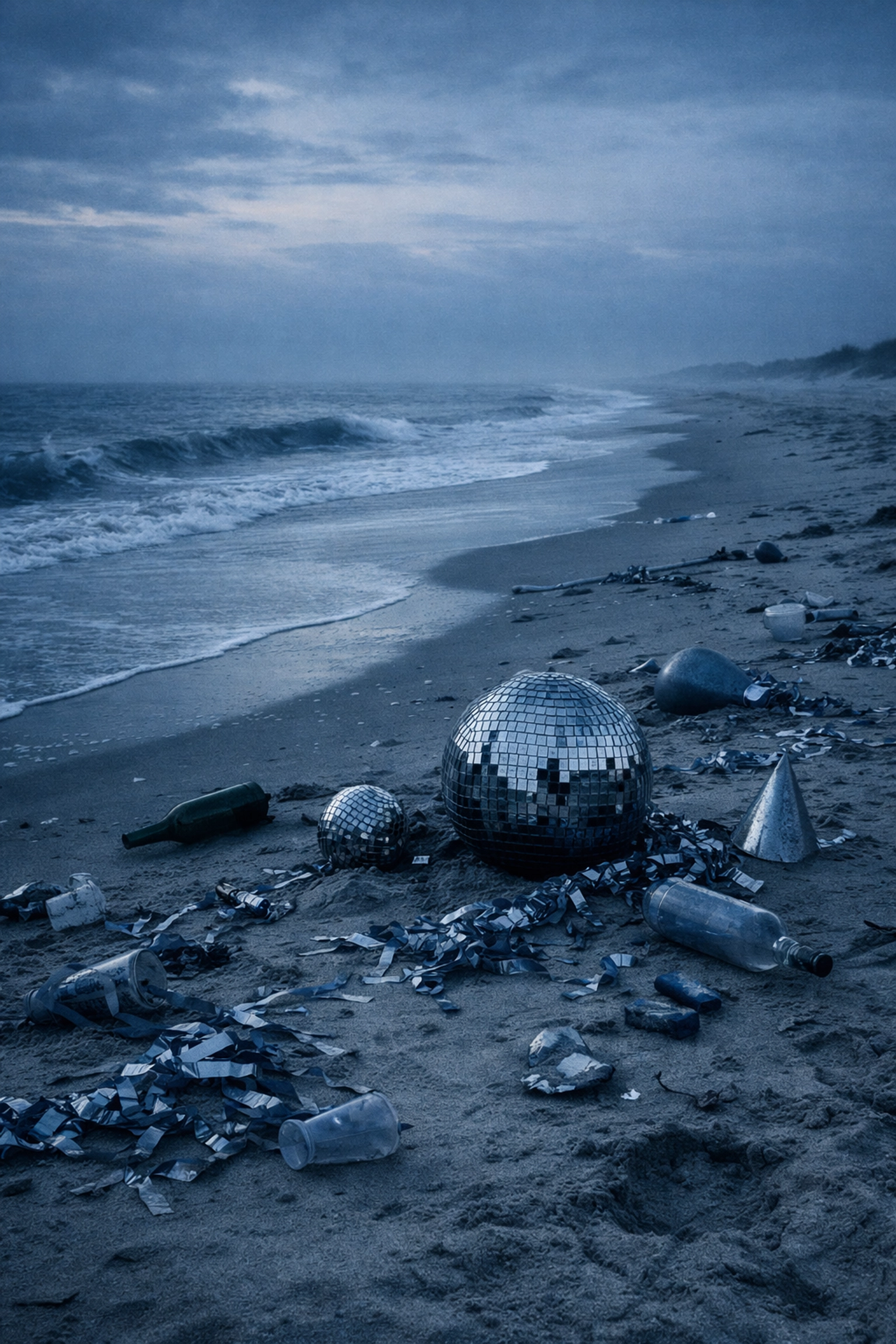 Fire Island beach aftermath symbolizing transition from 1970s party culture to AIDS crisis