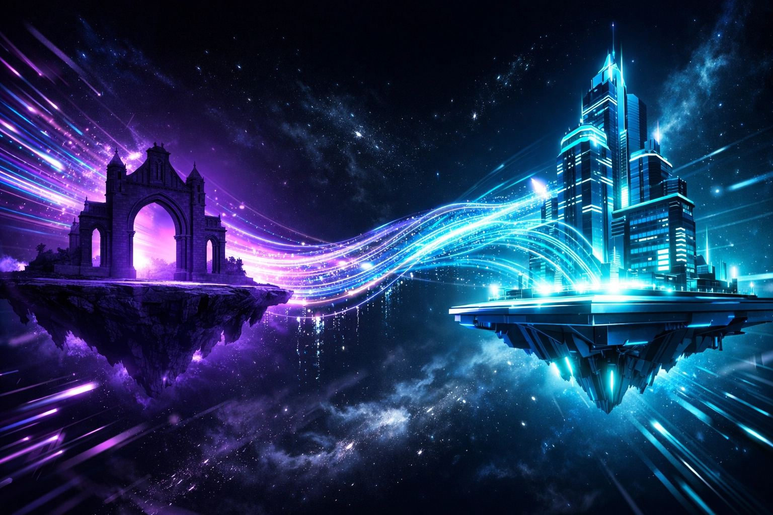 Digital data bridge connecting university education to a modern tech-driven career path.