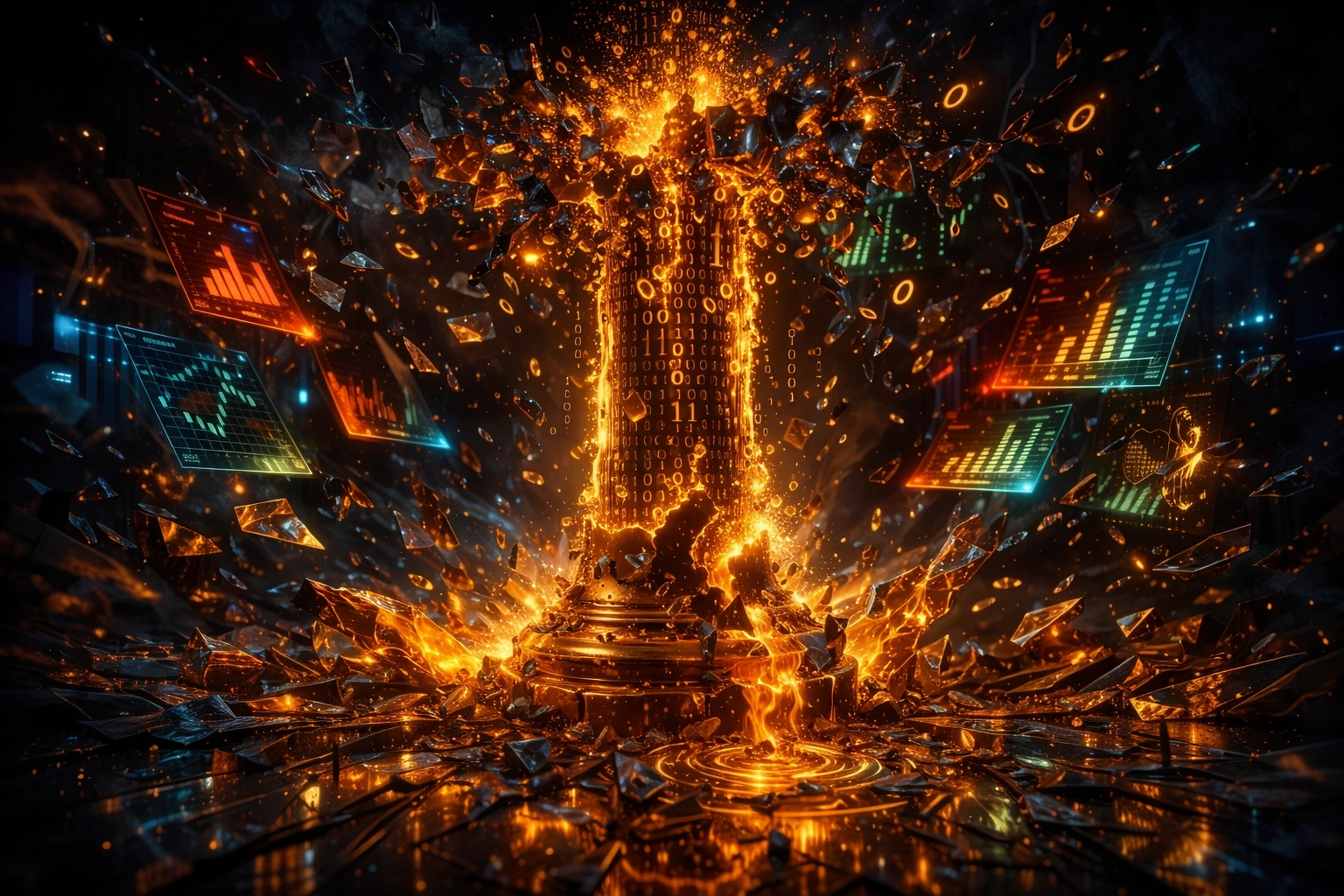 Surrealist Financial hourglass of liquid gold under tranche pressure