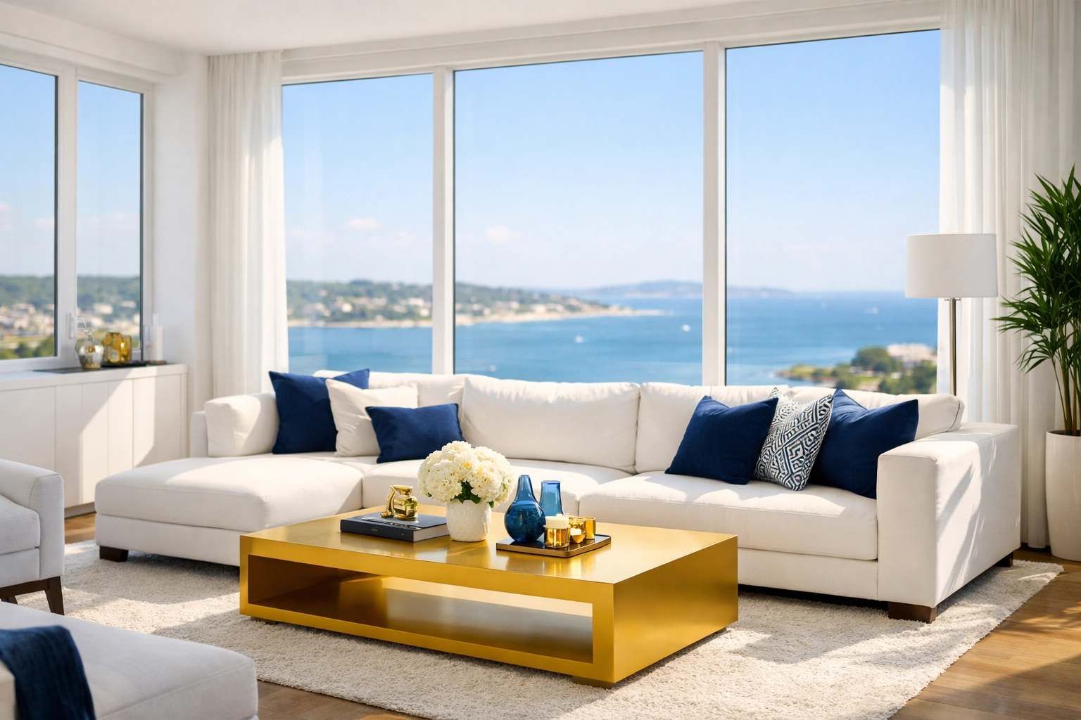 Immaculate modern living room representing professional apartment cleaning in Quincy.