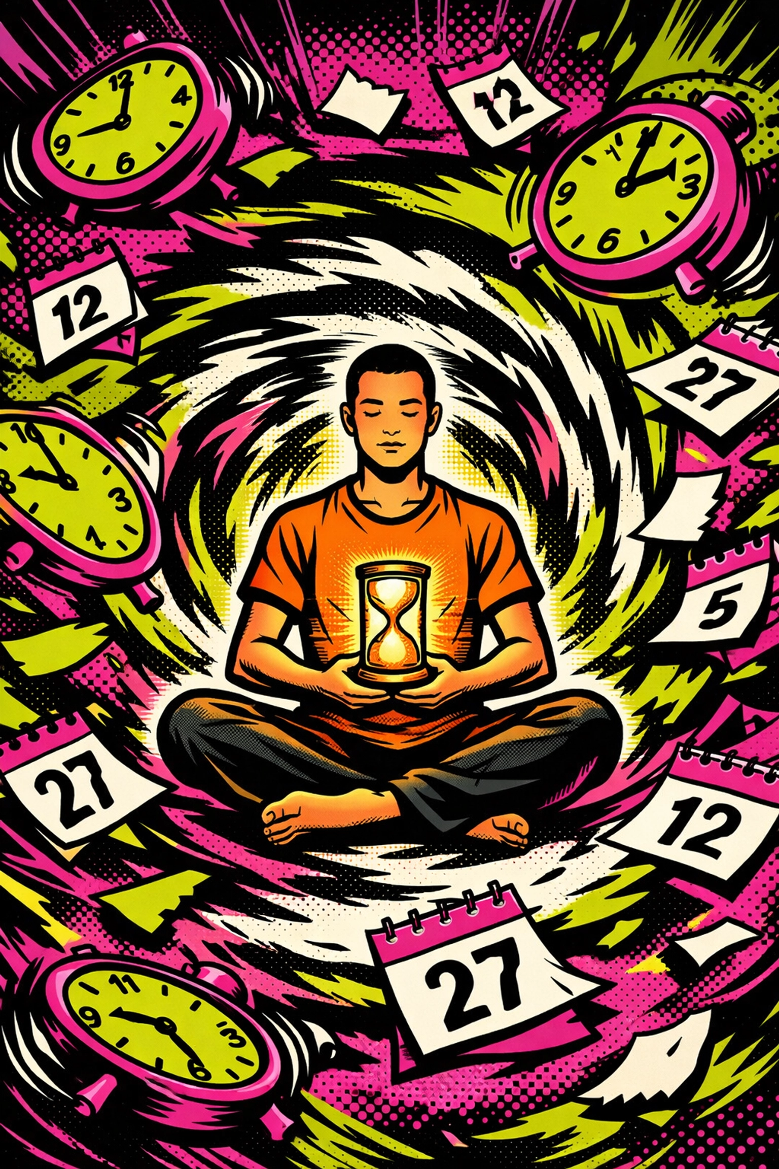 Calm entrepreneur using an AI calendar assistant to master scheduling and protect focus time.