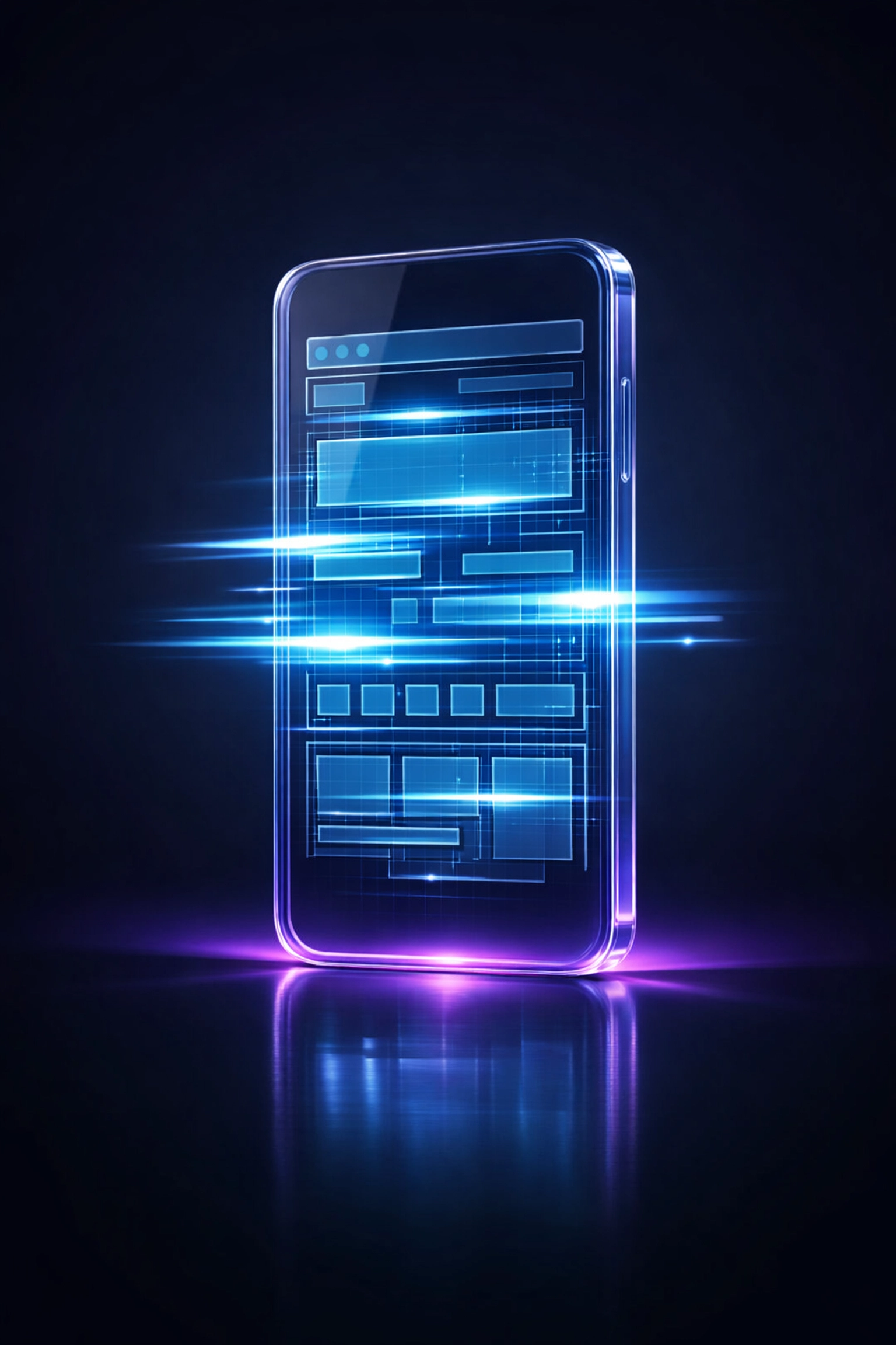 Transparent smartphone showing site structure for technical SEO and mobile optimization.