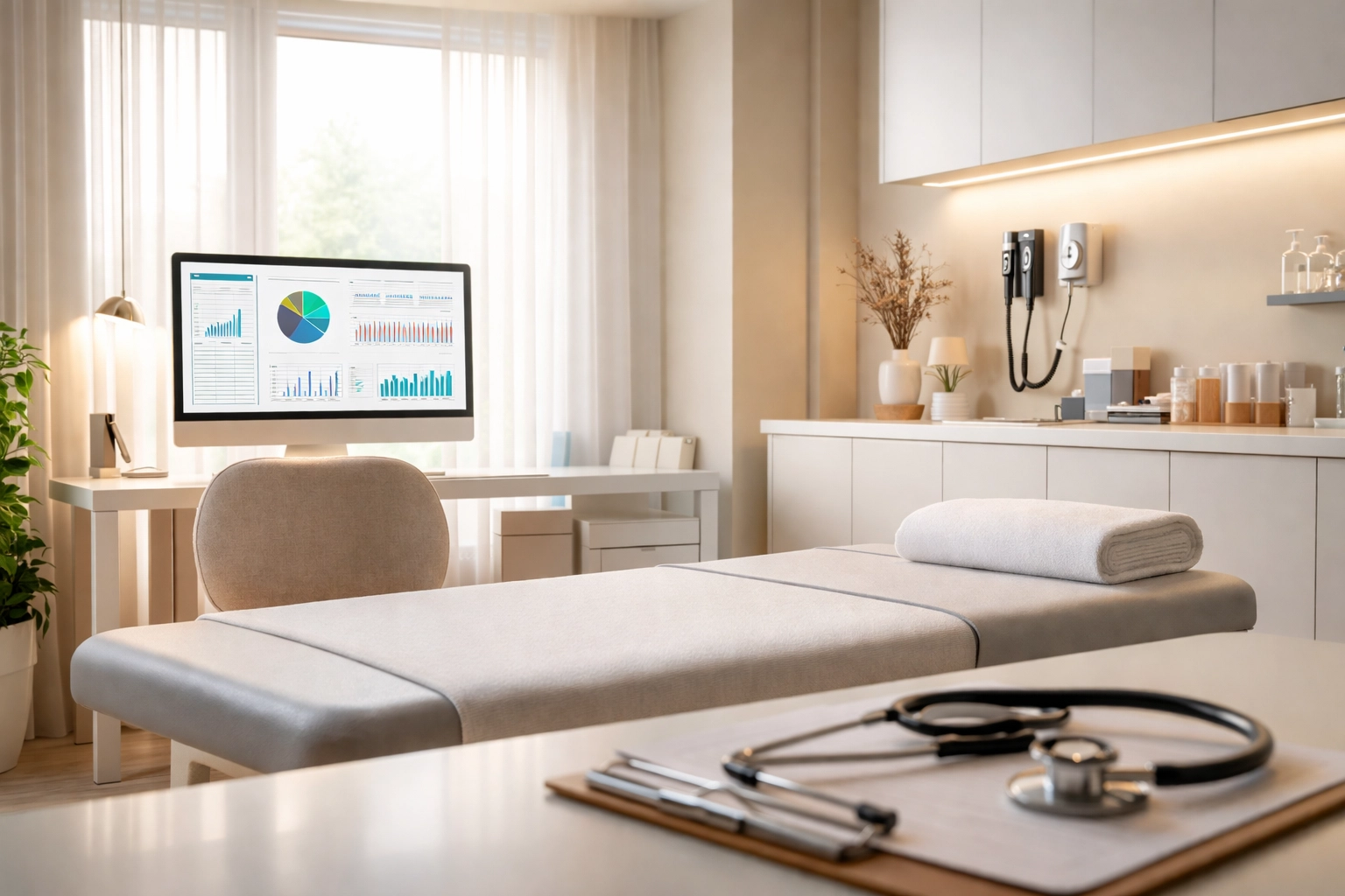 Modern medical consultation room in Coral Gables highlighting professional oversight in medical weight loss programs.