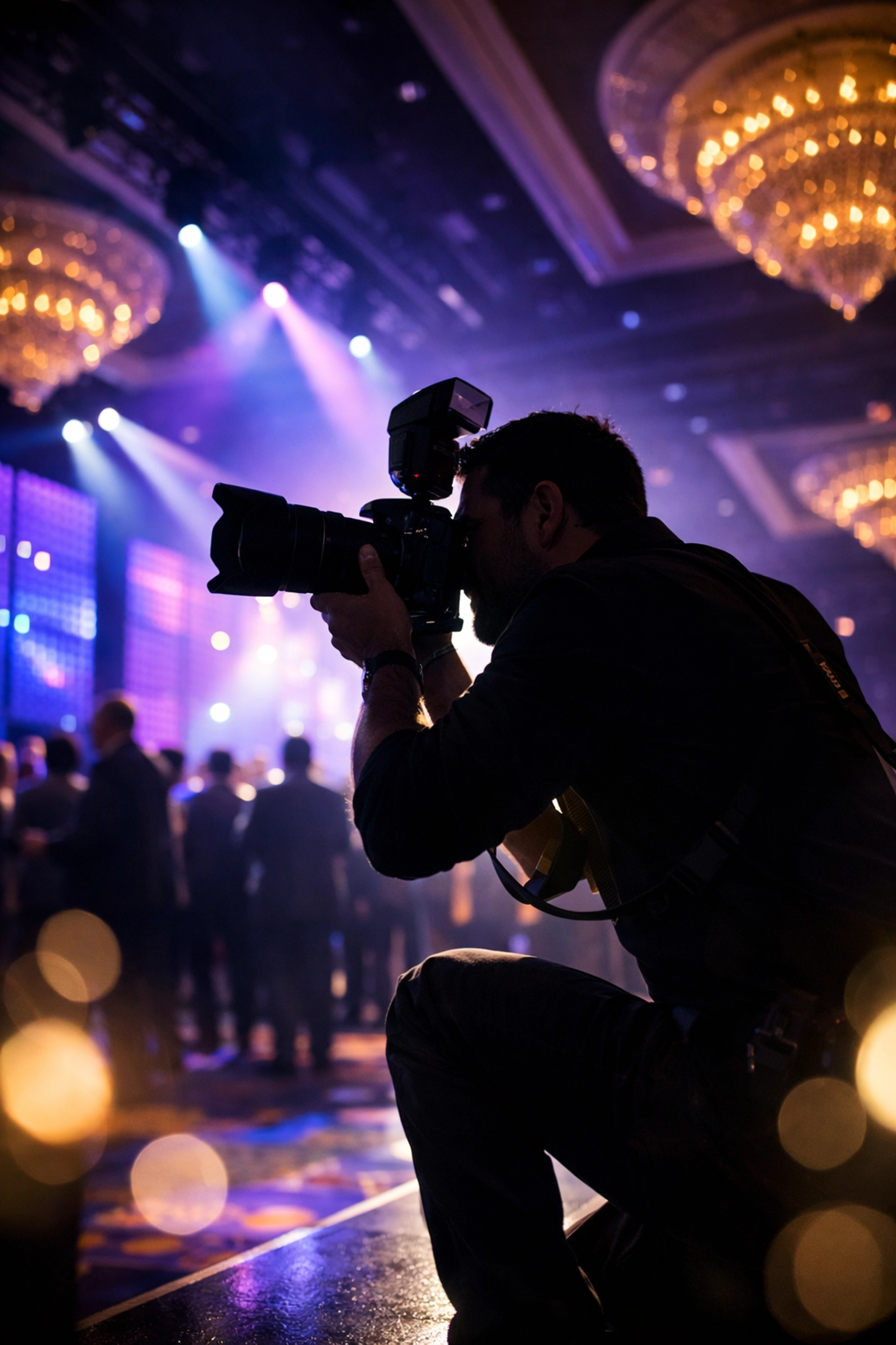 Corporate event photographer capturing moments at Las Vegas convention center ballroom