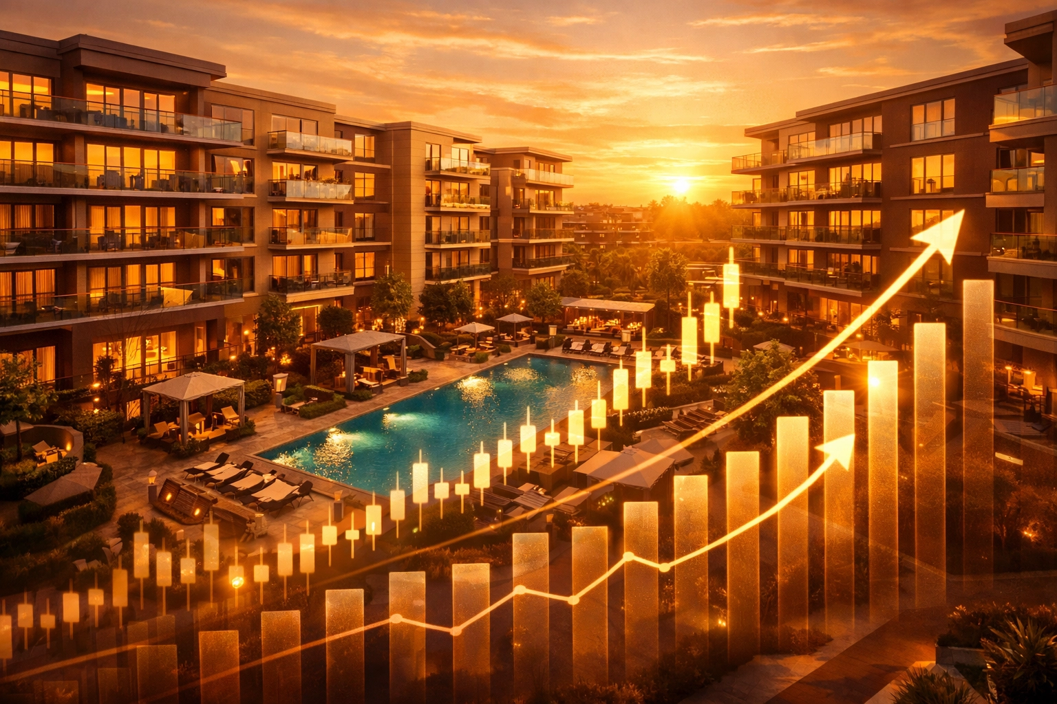 Luxury apartment complex representing real estate syndication investment opportunities