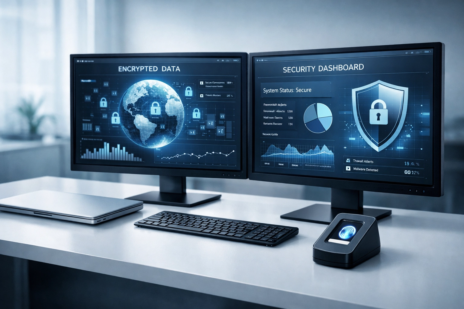Secure ERO workstation with data encryption and biometric security for tax preparation