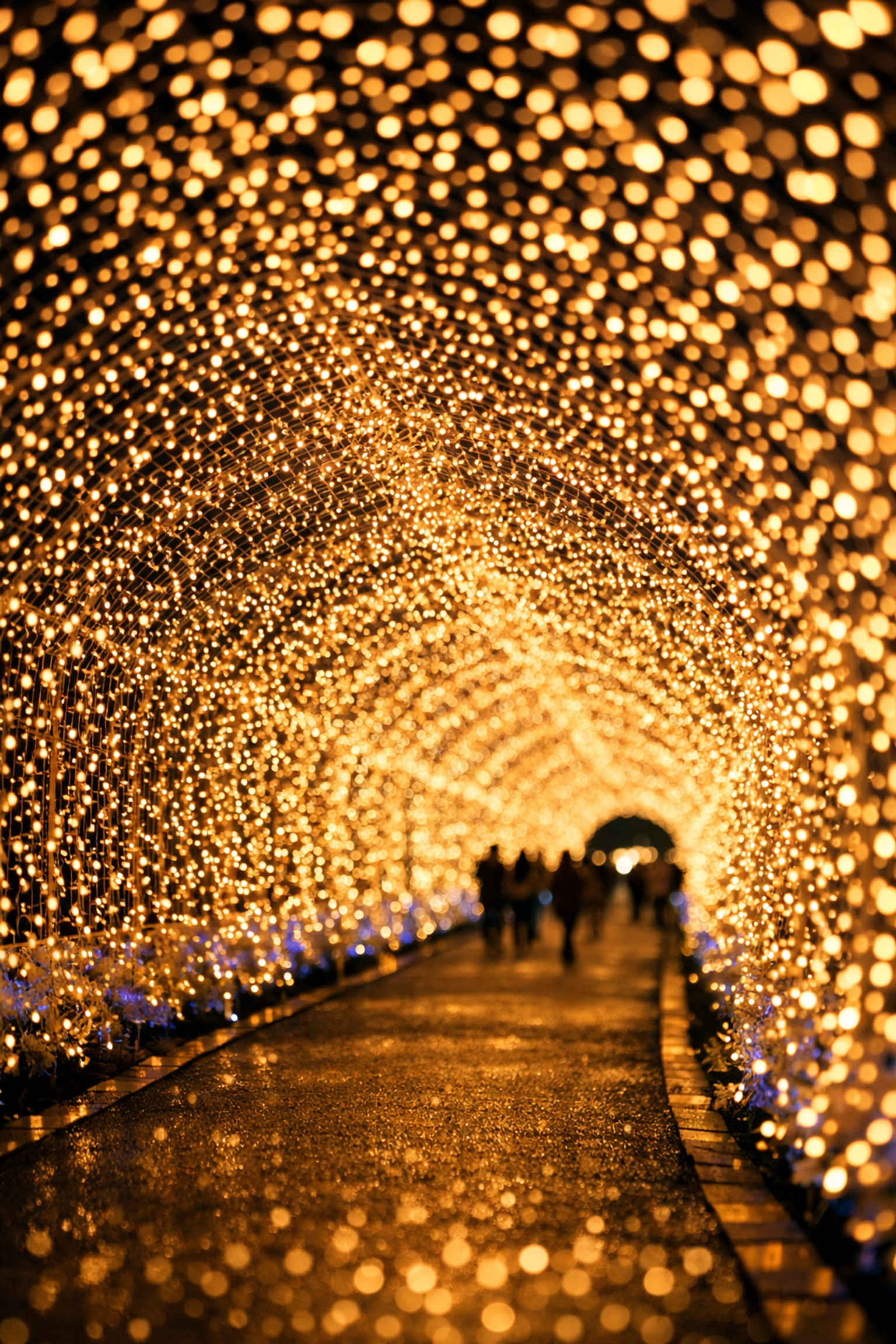 The glowing Tunnel of Light at Nabana no Sato, one of Japan's best photography locations at night.