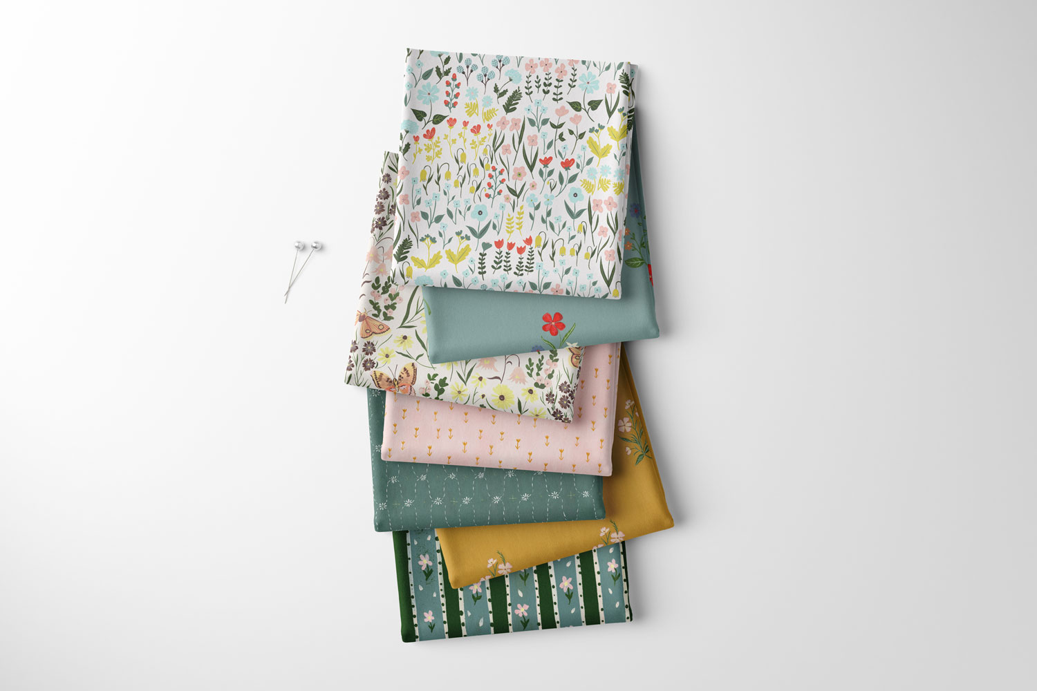 Custom Floral Fabric Stack