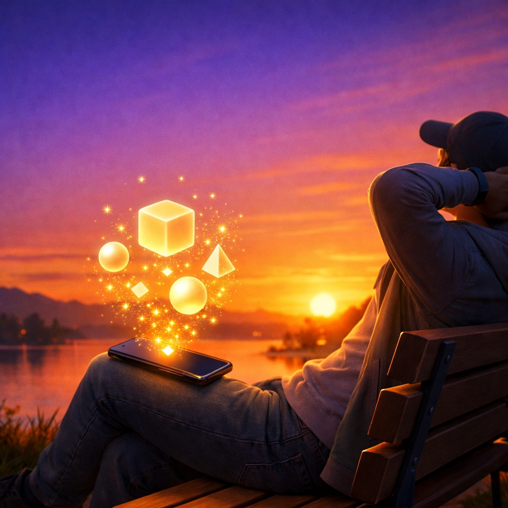 Person relaxing while using an AI personal finance app, reflecting 2026 banking trends.