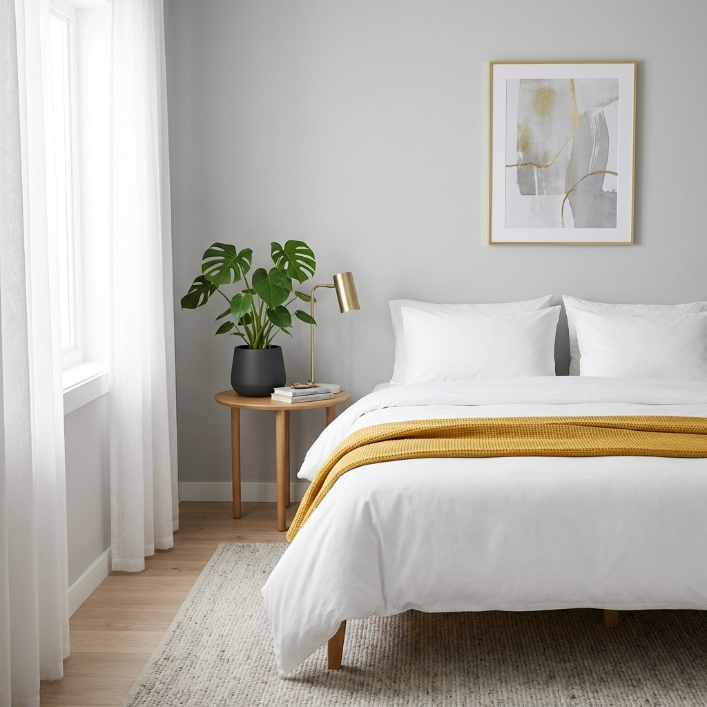 Well-maintained rental bedroom prepared for inspection, demonstrating detailed property inventory procedures.