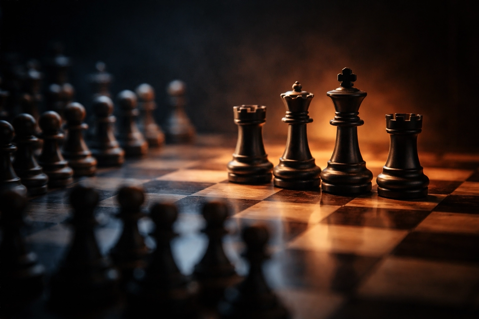 Strategic chess pieces show quality over quantity, illustrating the risk of over-diversifying an investment portfolio.