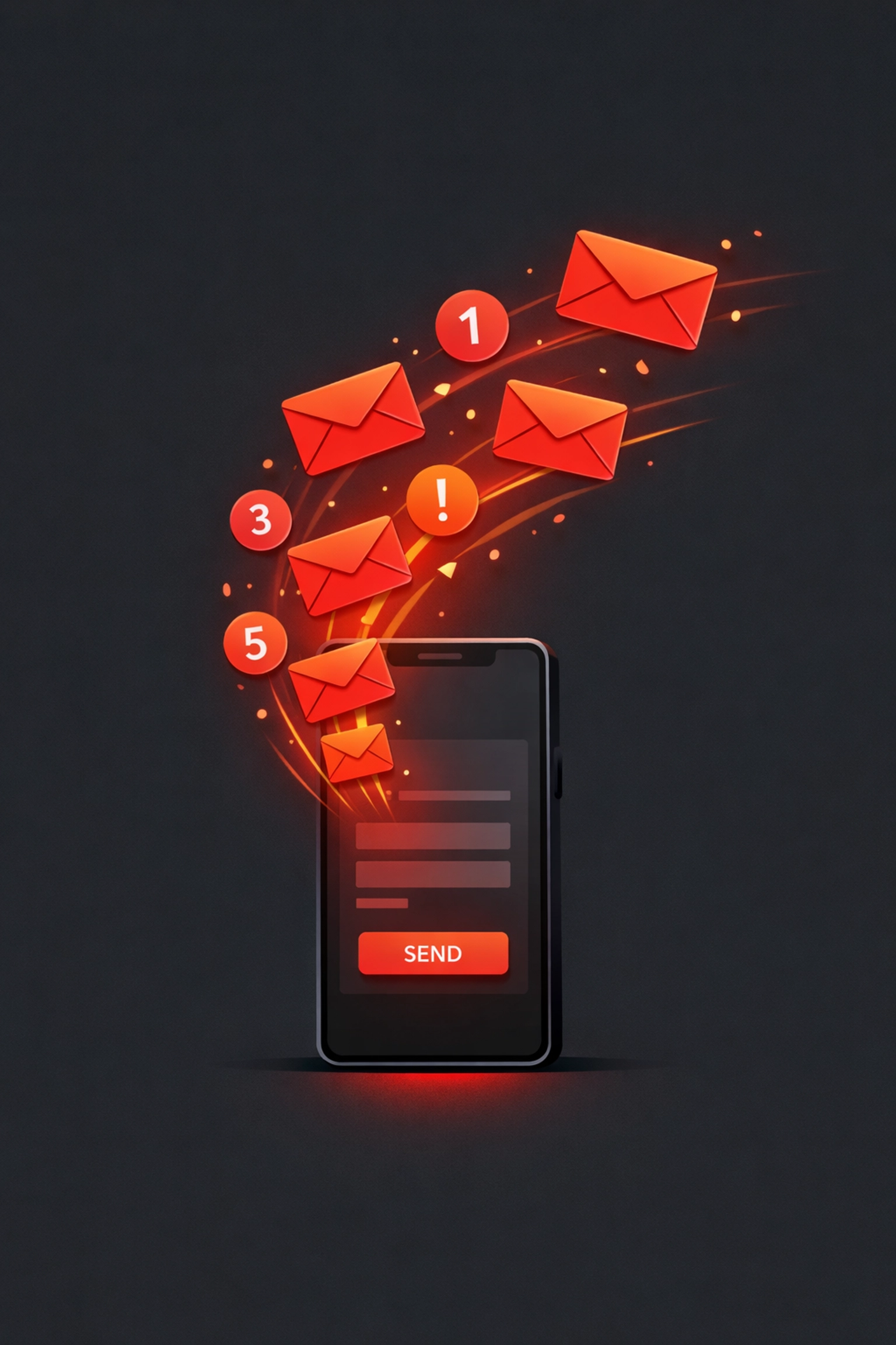Smartphone showing incoming notifications from a high-converting website contact form for trade leads.