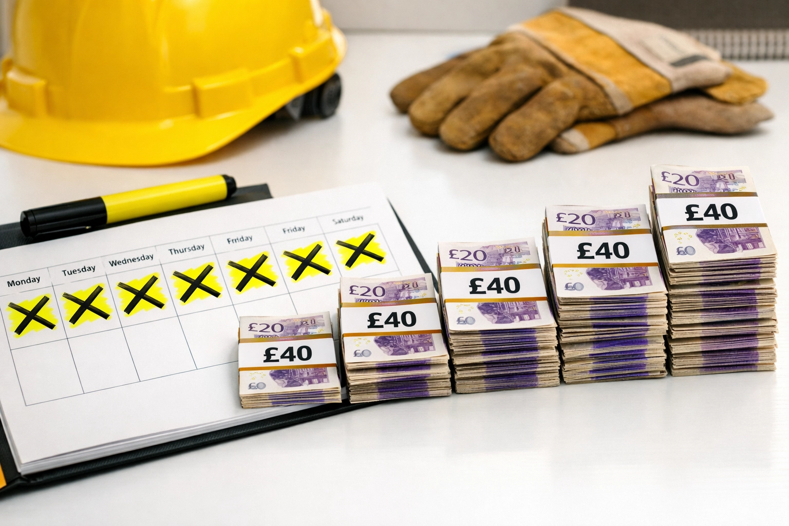 Calendar showing weekly skip permit costs in Liverpool over multiple weeks