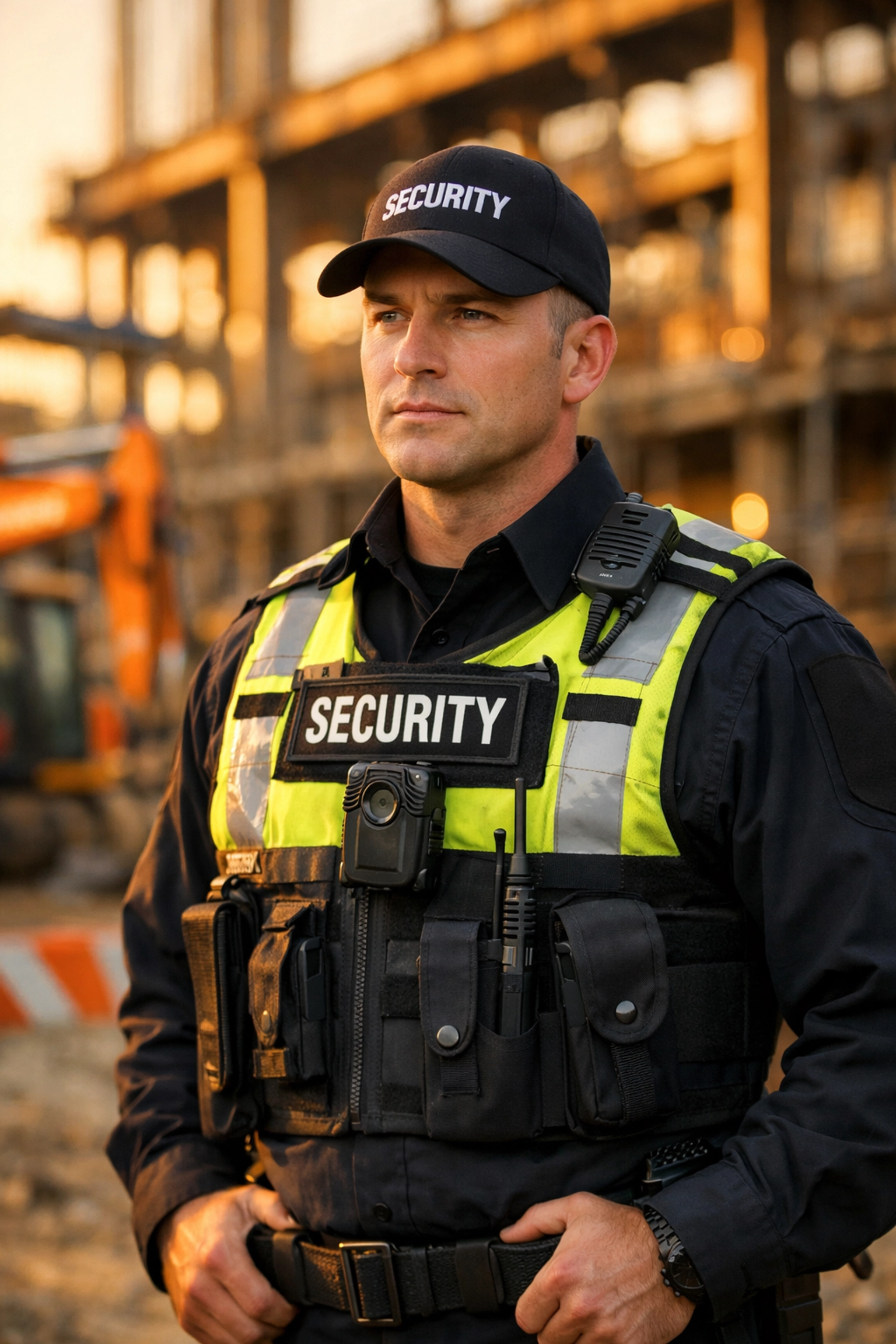 Professional security guard services providing manned guarding and site patrols for a construction project.