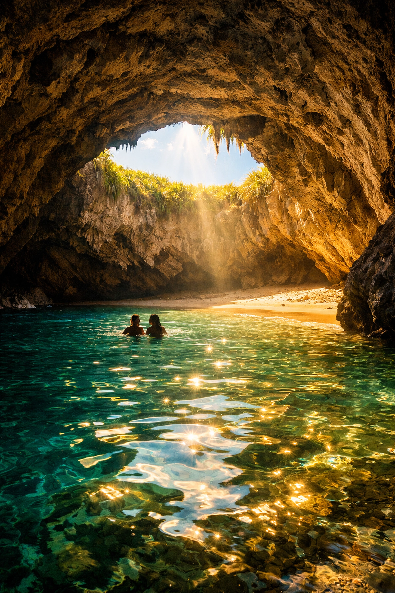 Hidden Beach at Marietas Islands near Puerto Vallarta, a romantic secluded cove inside a volcanic cave