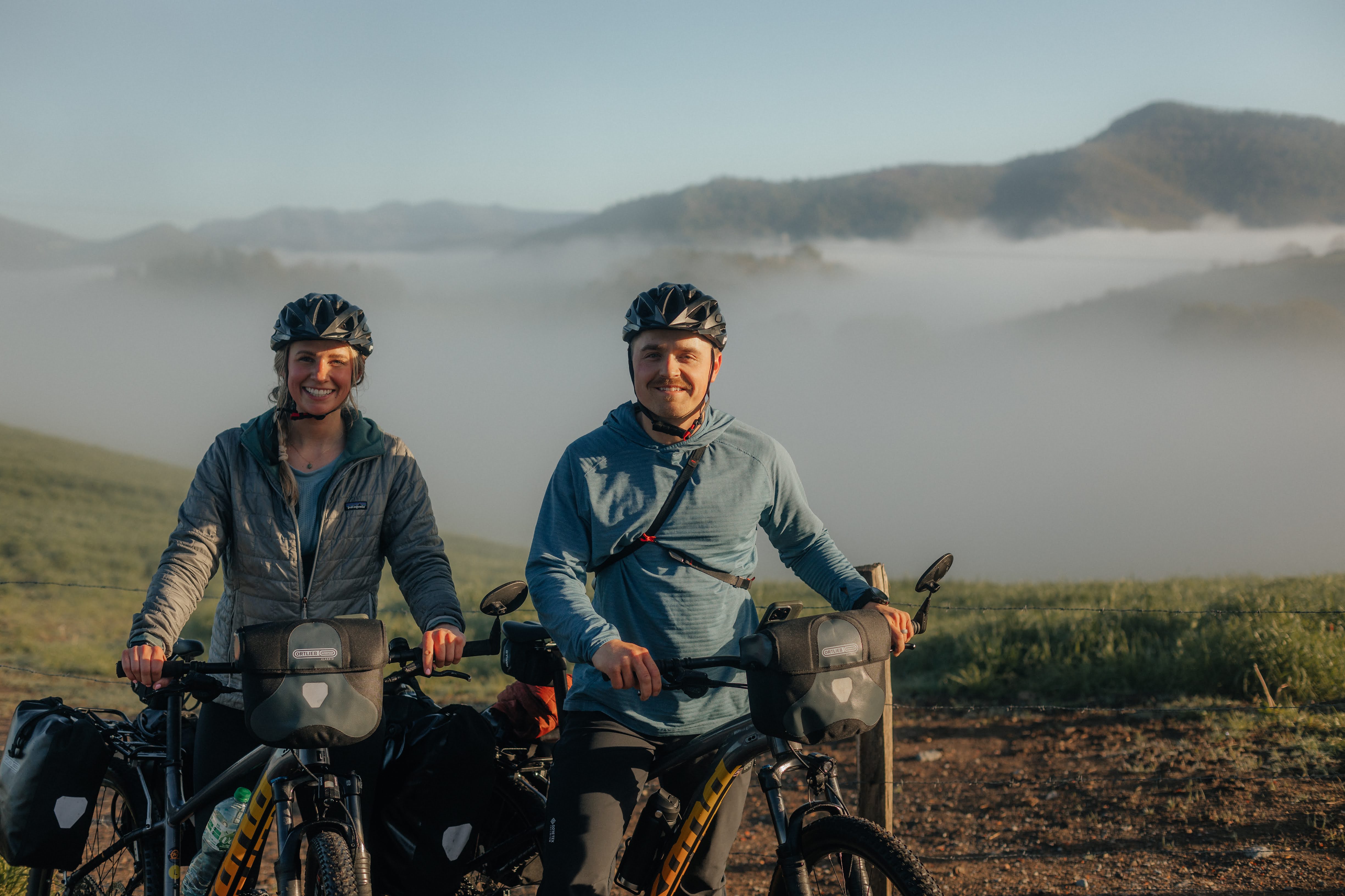 Cyclists on Scenic Rural Path
