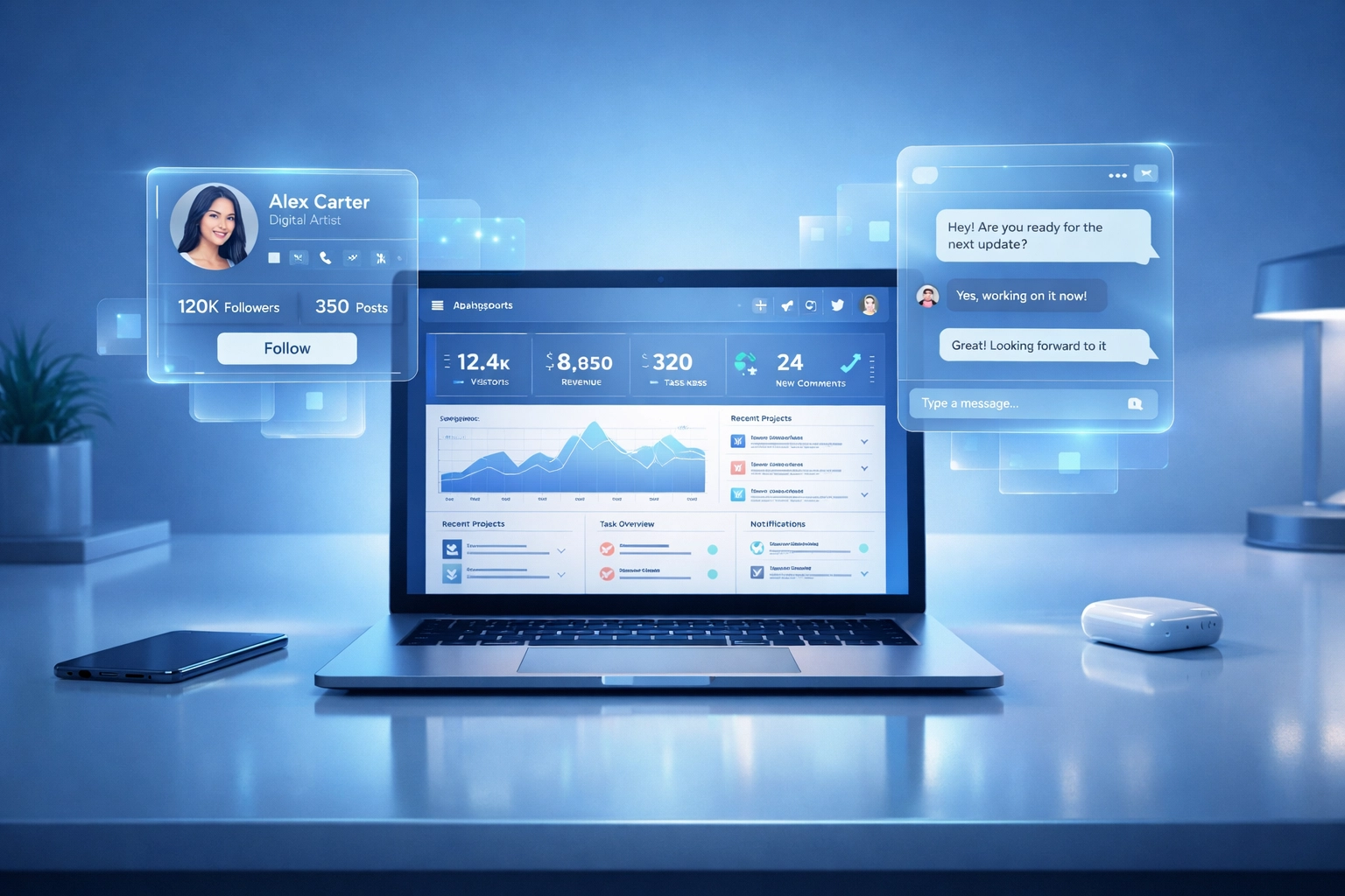 Unified influencer marketing platform dashboard with integrated CRM and creator messaging