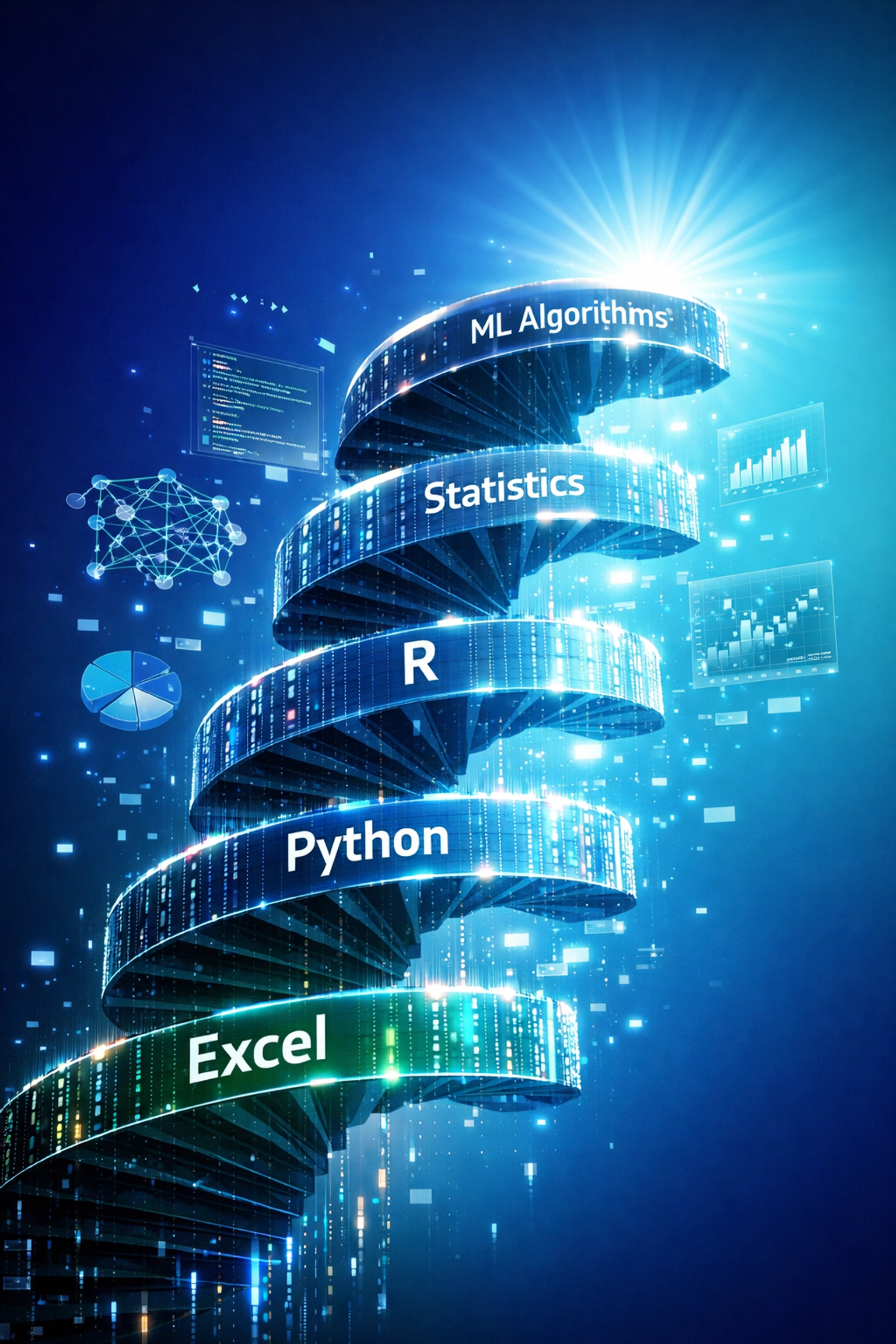 Data science career path progression from Excel to Python to machine learning