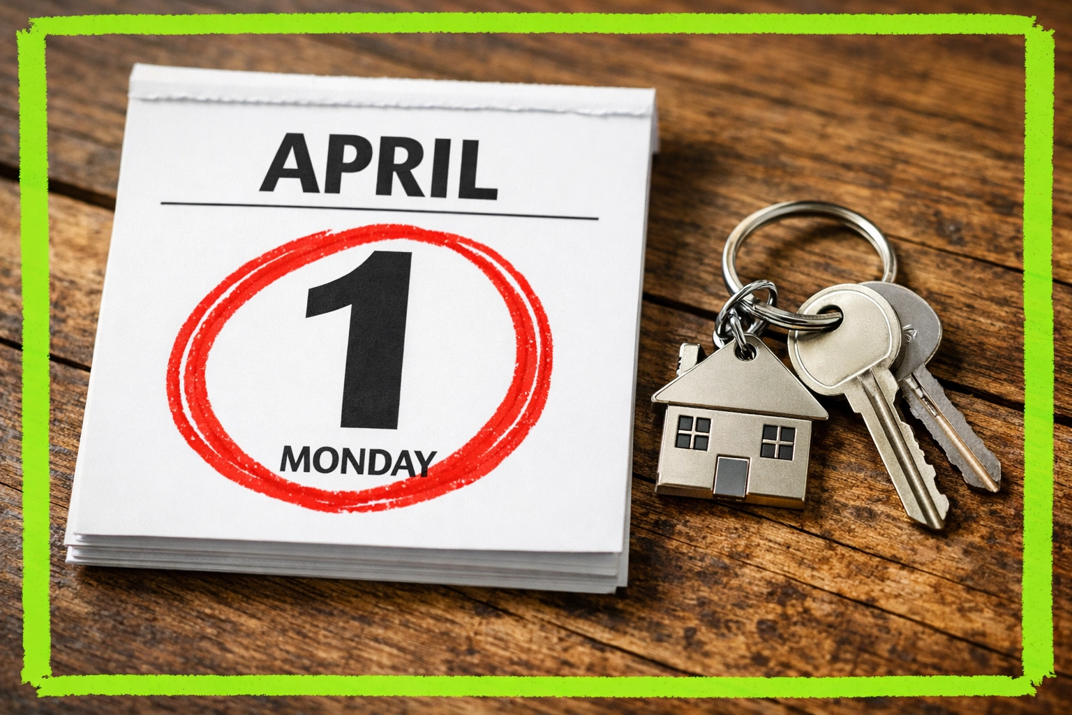 A calendar showing a fast closing date and house keys for a quick Connecticut cash offer sale.