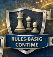 Metallic Shield with Chess Pieces