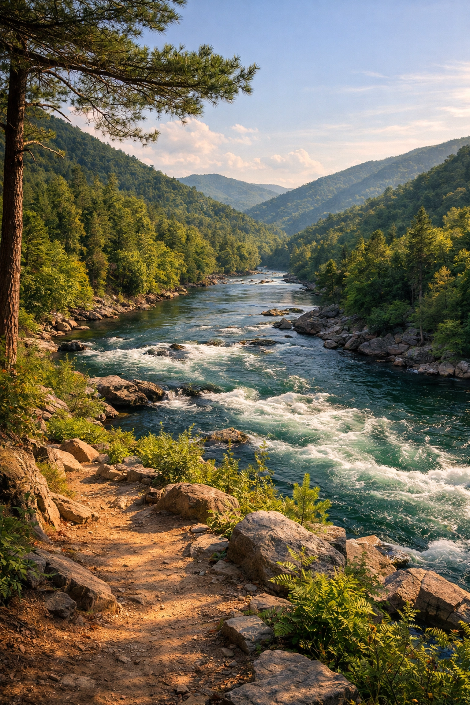 Scenic Ocoee River in the Cherokee National Forest near Cleveland TN, perfect for outdoor lovers.