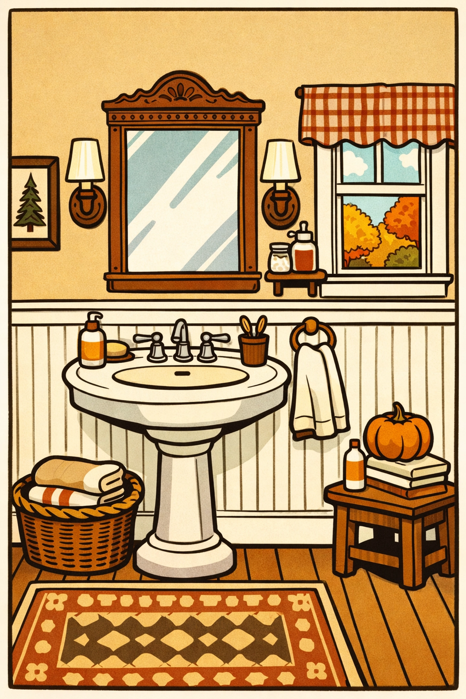 New Hampshire bathroom interior featuring wainscoting and classic trim work