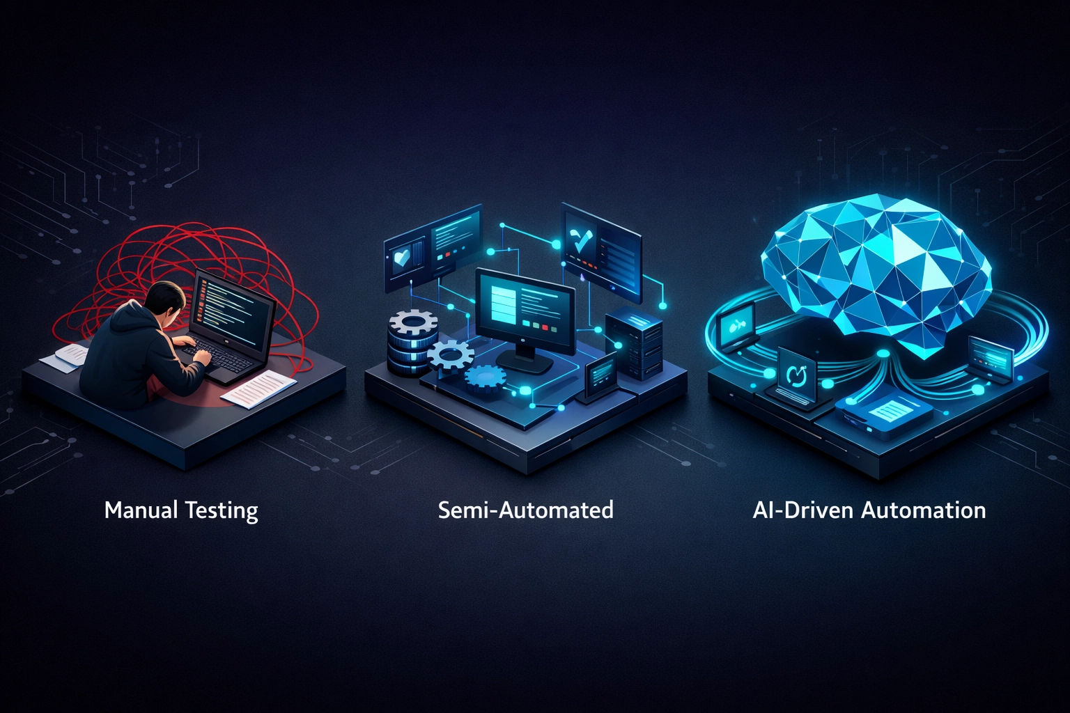 Evolution of test automation from manual scripts to AI-powered autonomous testing
