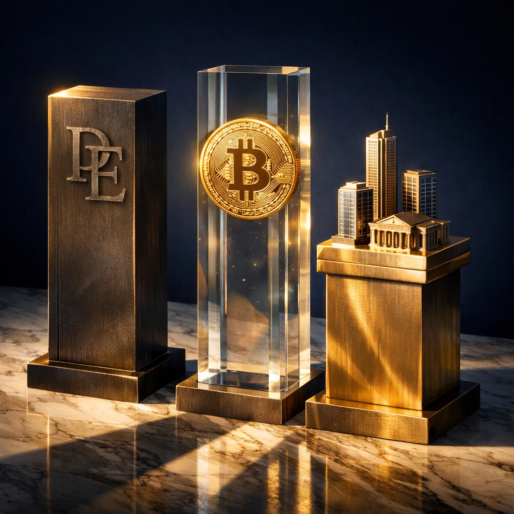 Three pillars of alternative investments: private equity, cryptocurrency, and real estate framework