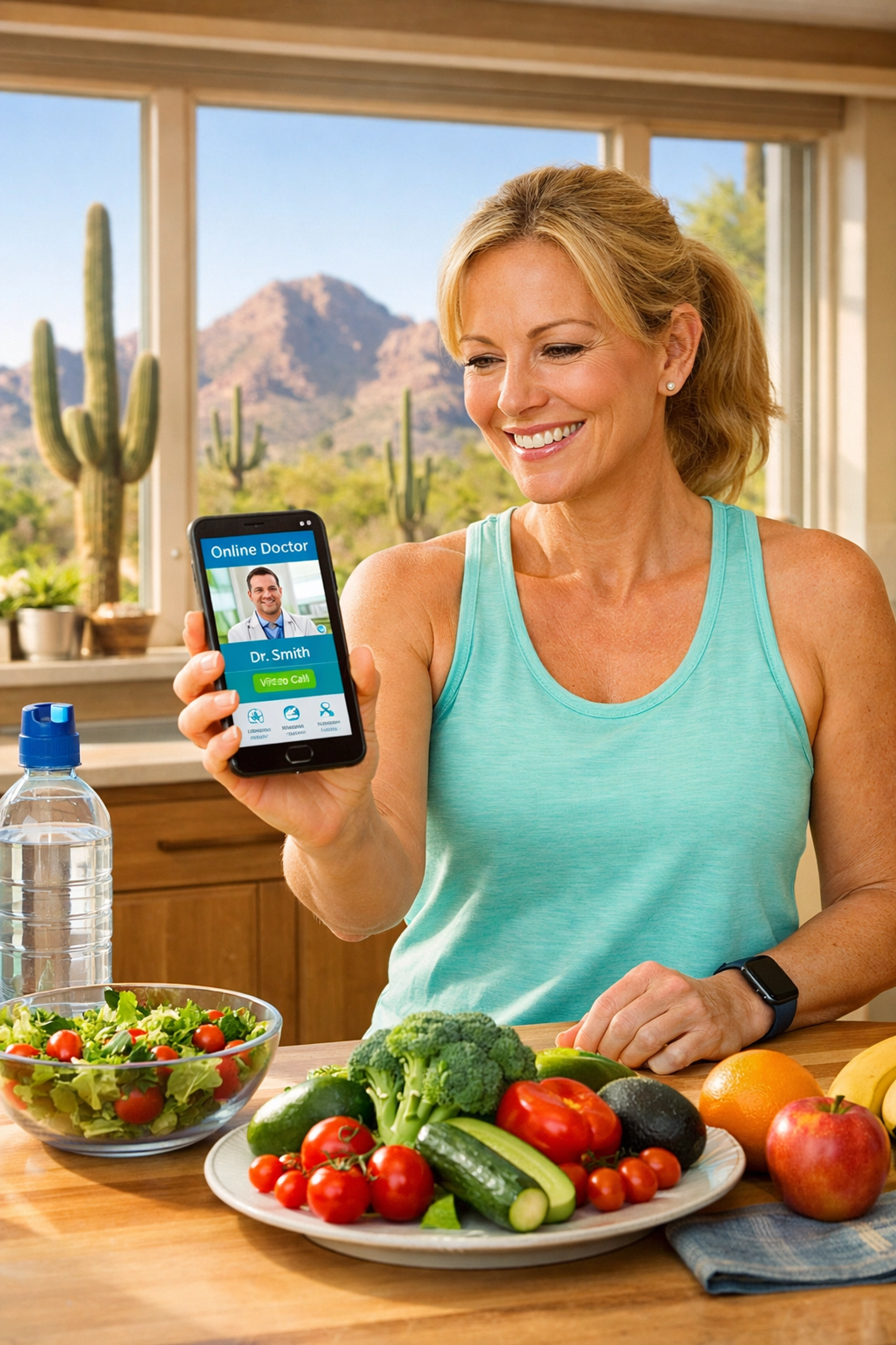 Arizona resident managing weight loss journey with healthy meal prep and telemedicine app
