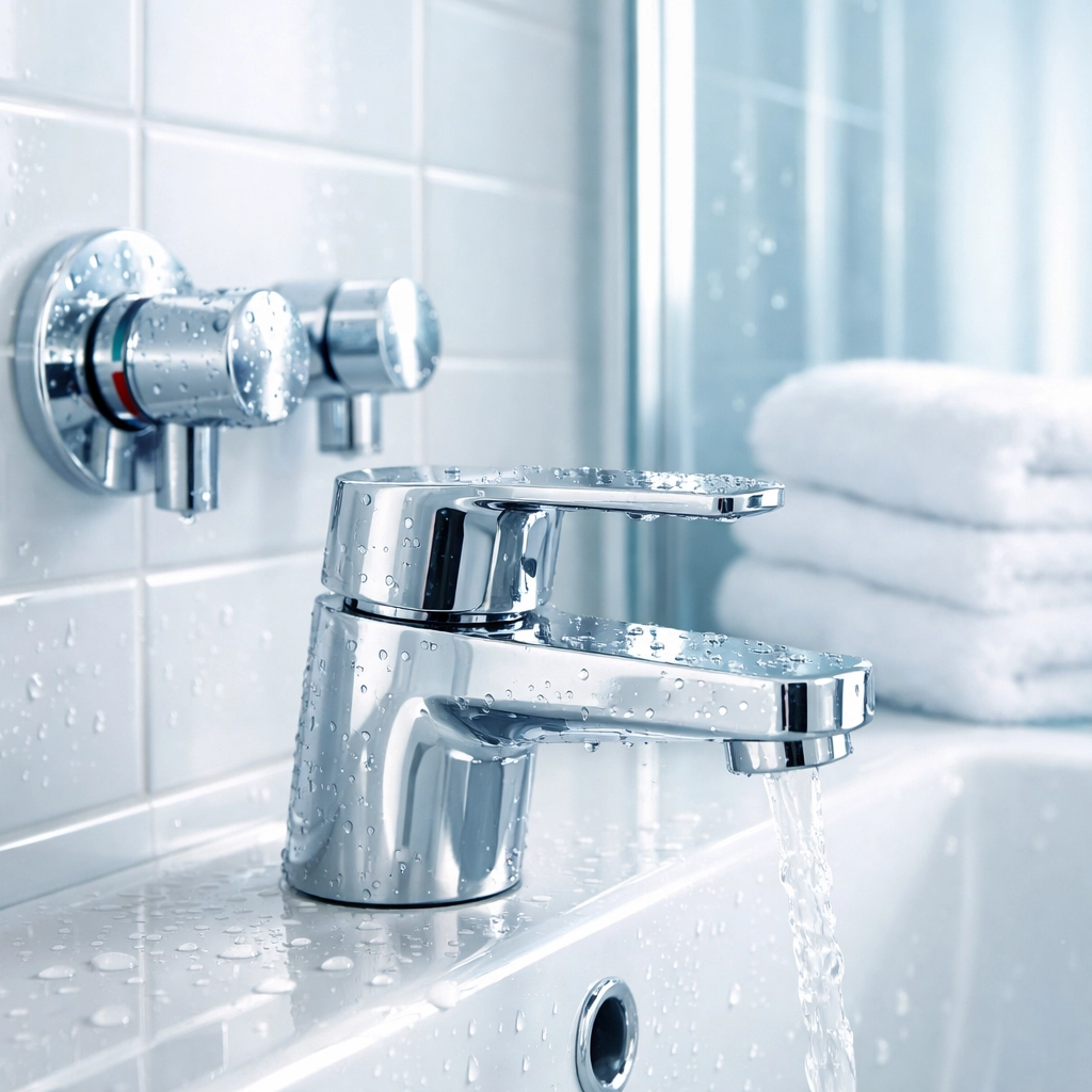 Sparkling clean bathroom with pristine tiles for Norwich rental property