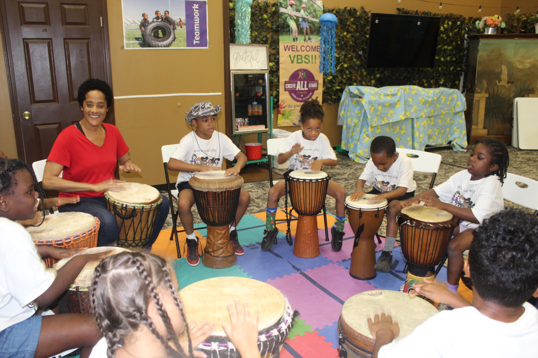 Drumming Circle at Excite All Stars