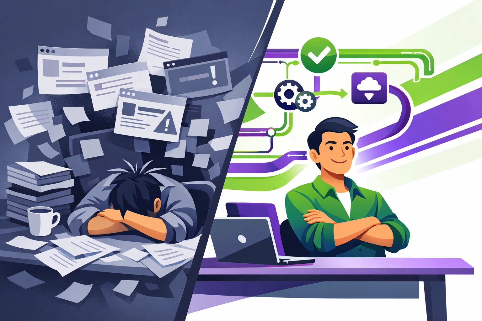 Manual processes versus AI-automated workflows for B2B SaaS growth