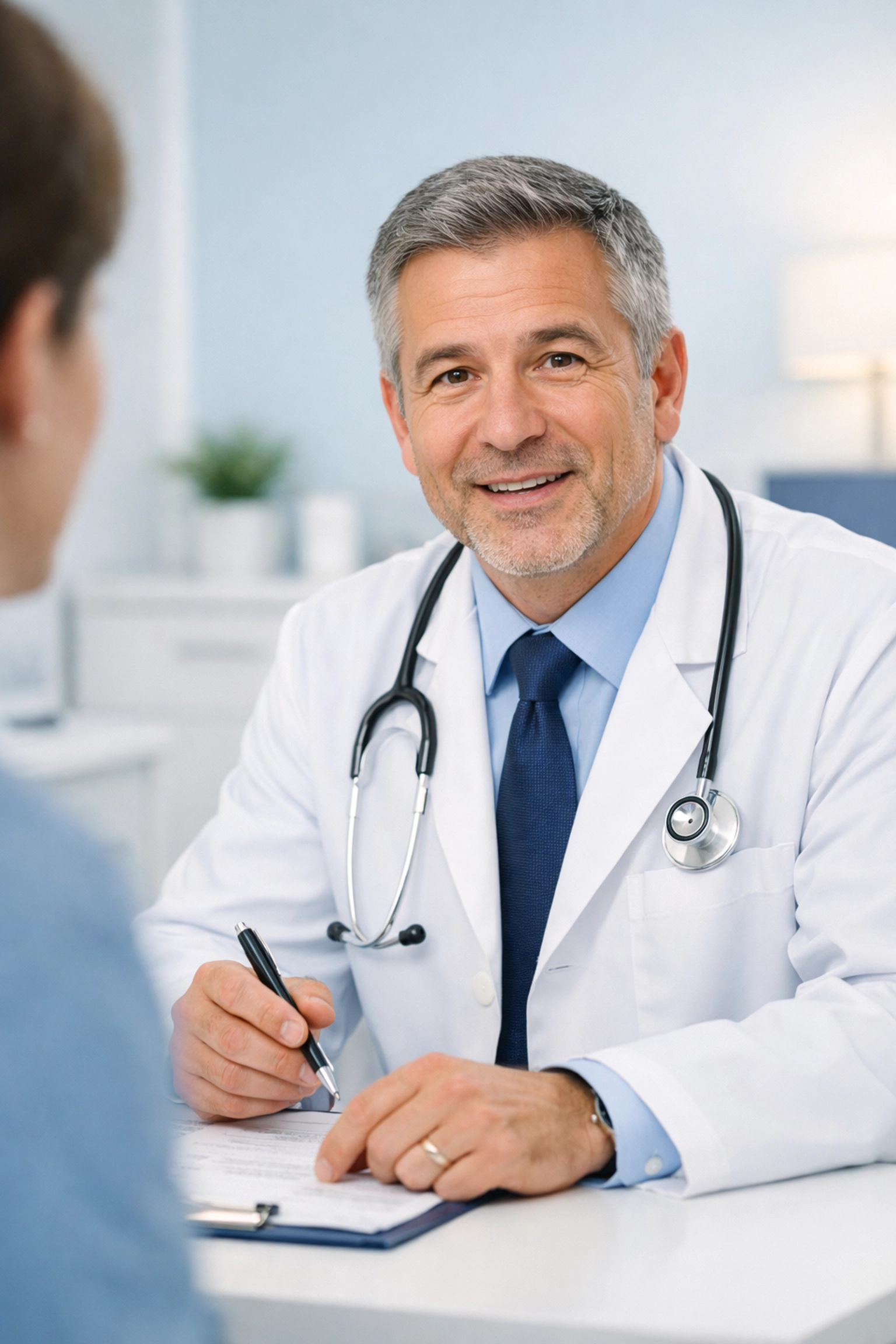 A licensed medical provider offering a professional consultation for personalized weight loss treatment options.