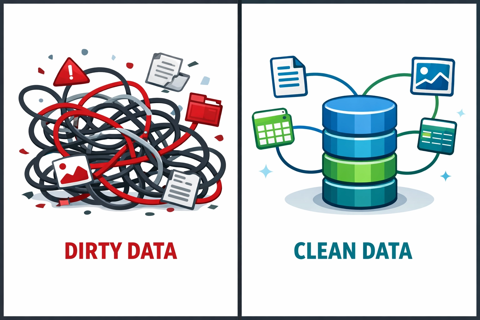 Clean organized data versus messy unorganized data for HubSpot migration best practices