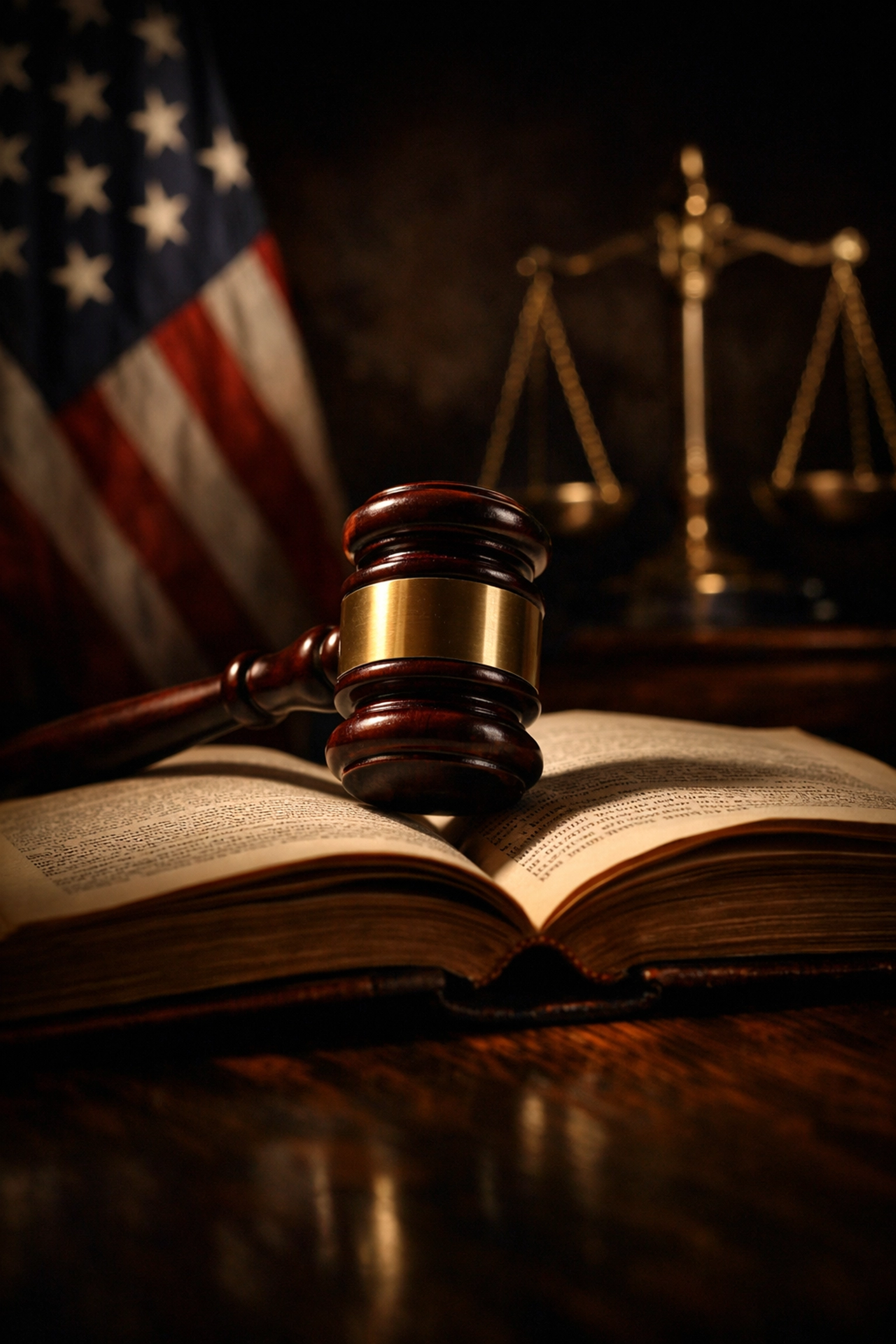Judge's gavel and law books symbolizing justice, integrity, and legal accountability
