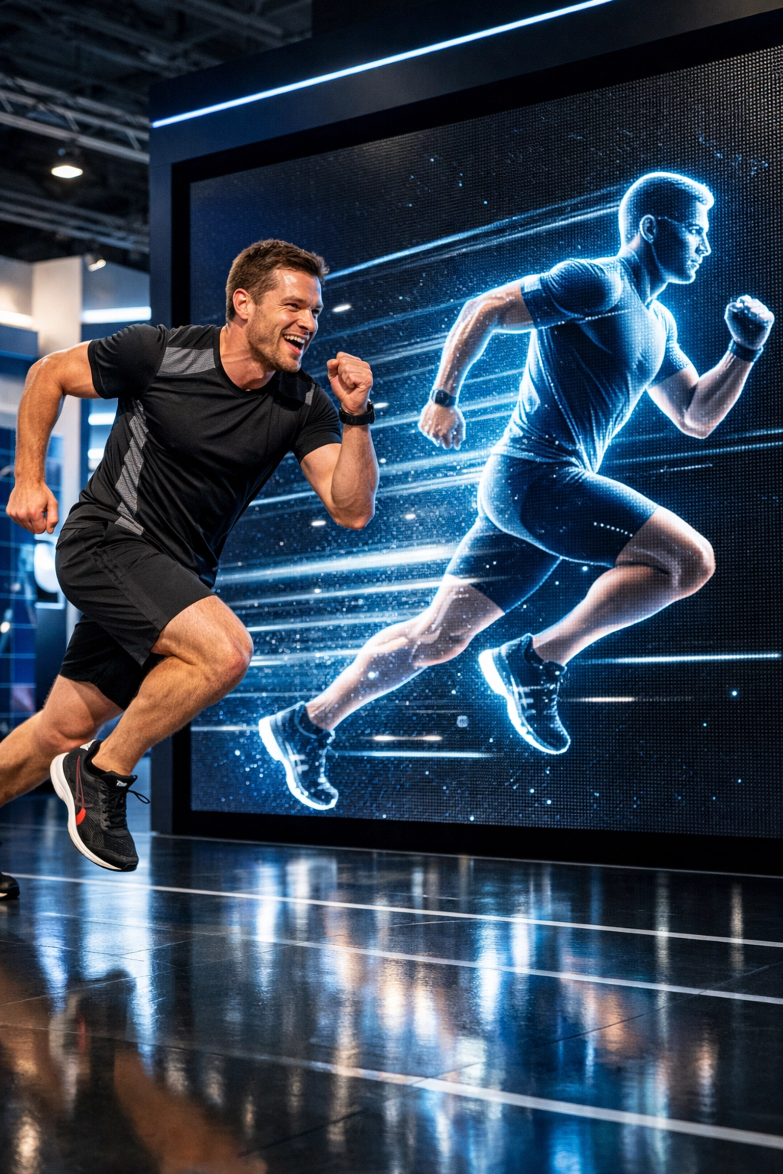 Fan participating in an interactive sports activation for Super Bowl 2026 fan engagement.