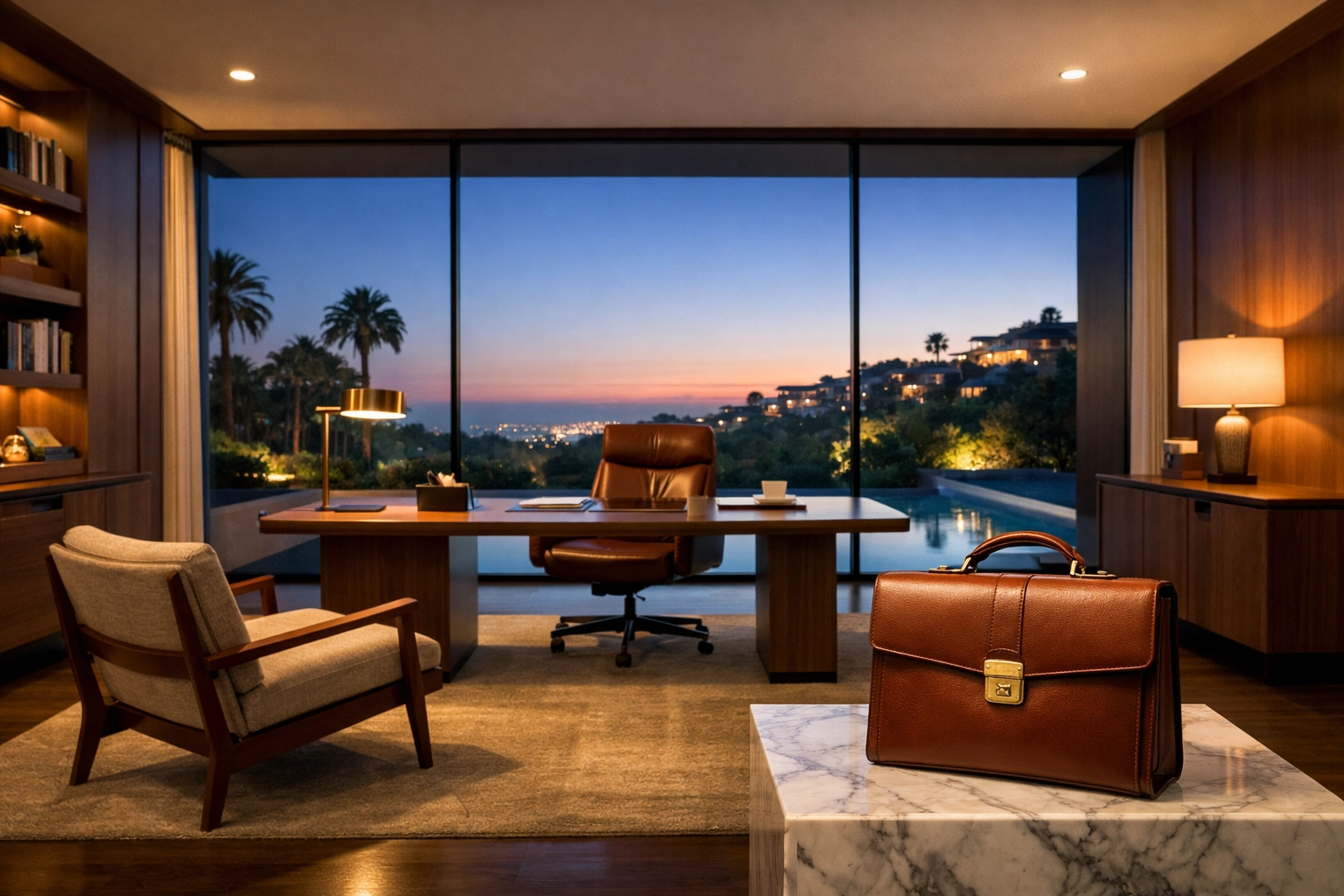 Luxury home office reflecting business owner wealth and updated SBA loan net worth rules.