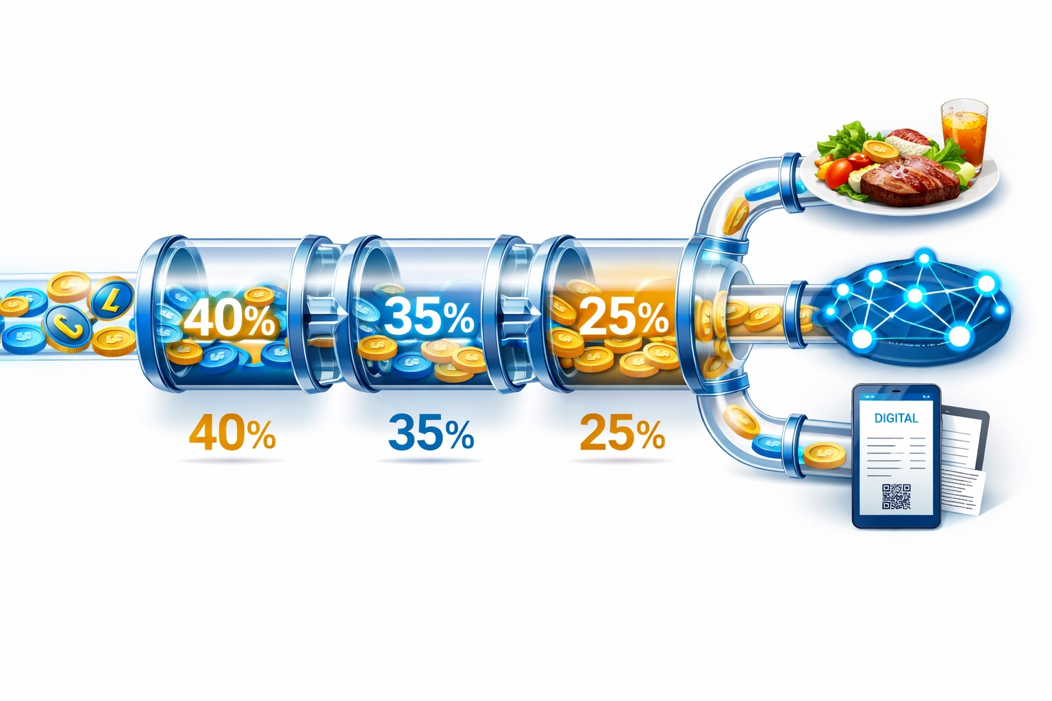 Larecoin 1.5% transaction tax breakdown showing fund allocation to hunger relief charities